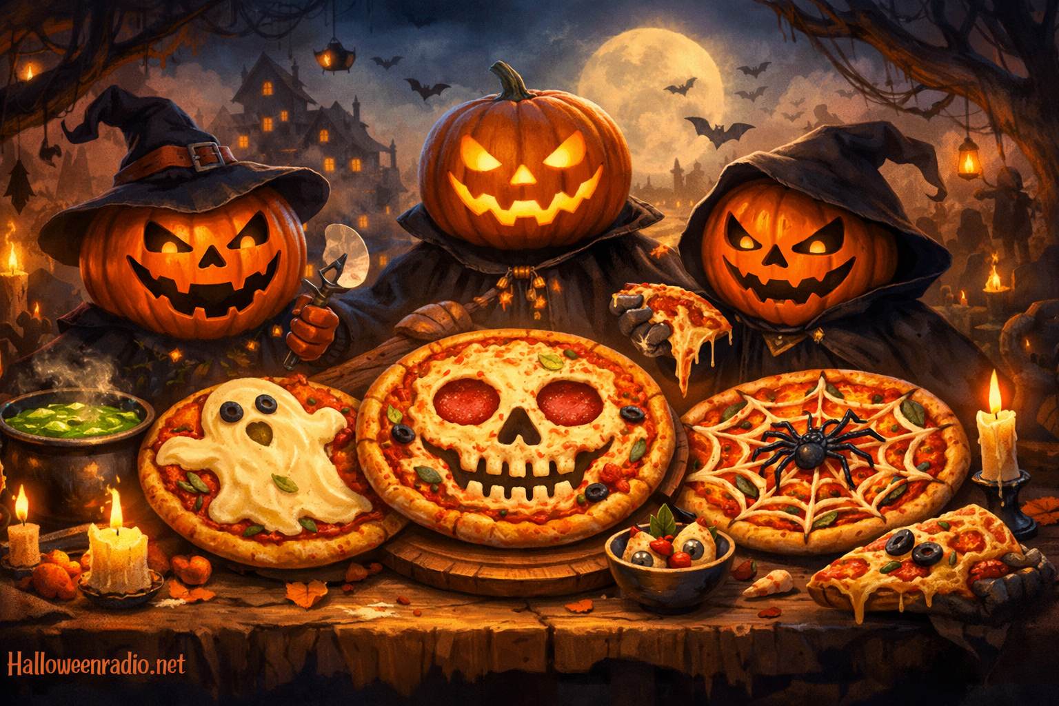 Spooky Pizza Designs for Halloween Night